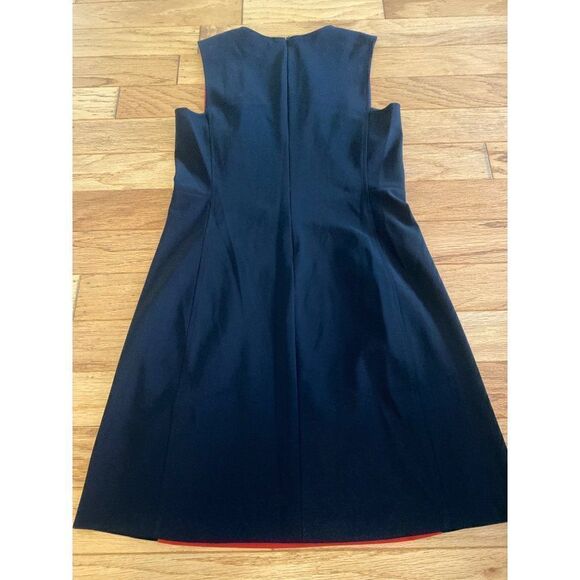 Tristan, women's red/black color block sleeveless fitted, back zip short dress 6 - Picture 5 of 9